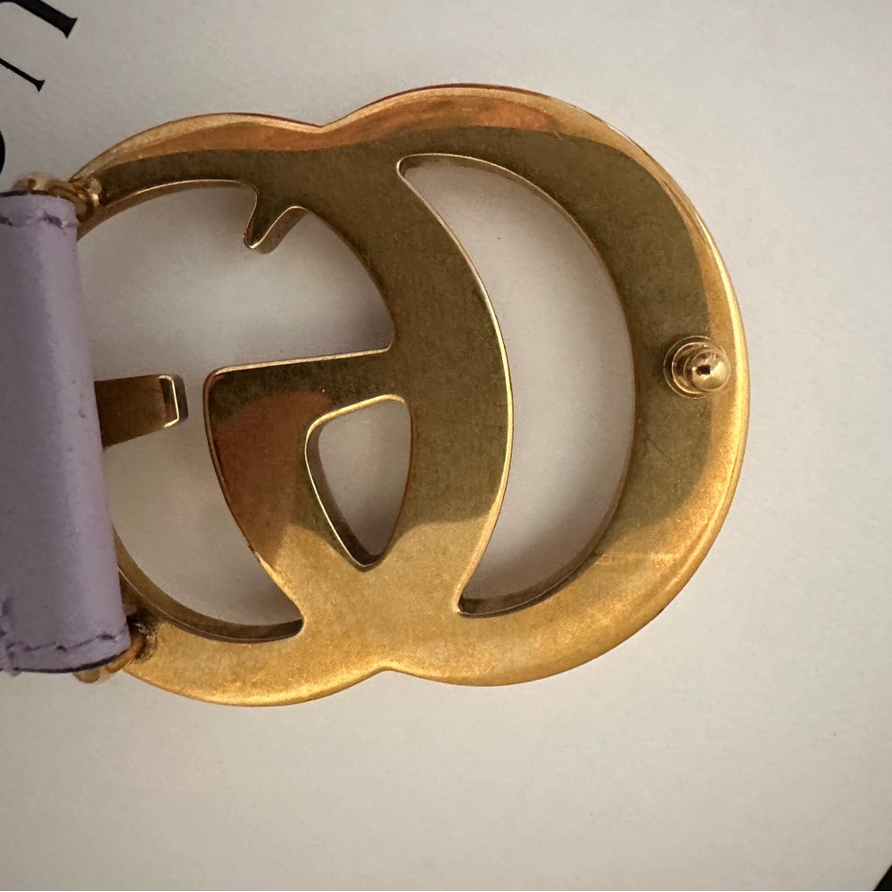 NWB Gucci GG Marmont Jumbo GG Belt Beige/Lilac - Picture 15 of 16